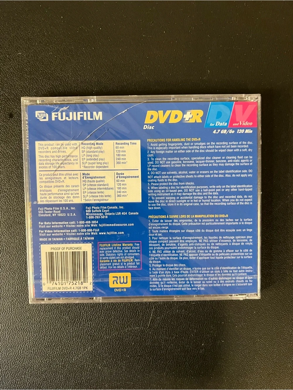 FujiFilm DVD-R Disc 4.7 GB/GO 120min Data Video Digital Recordable New Sealed